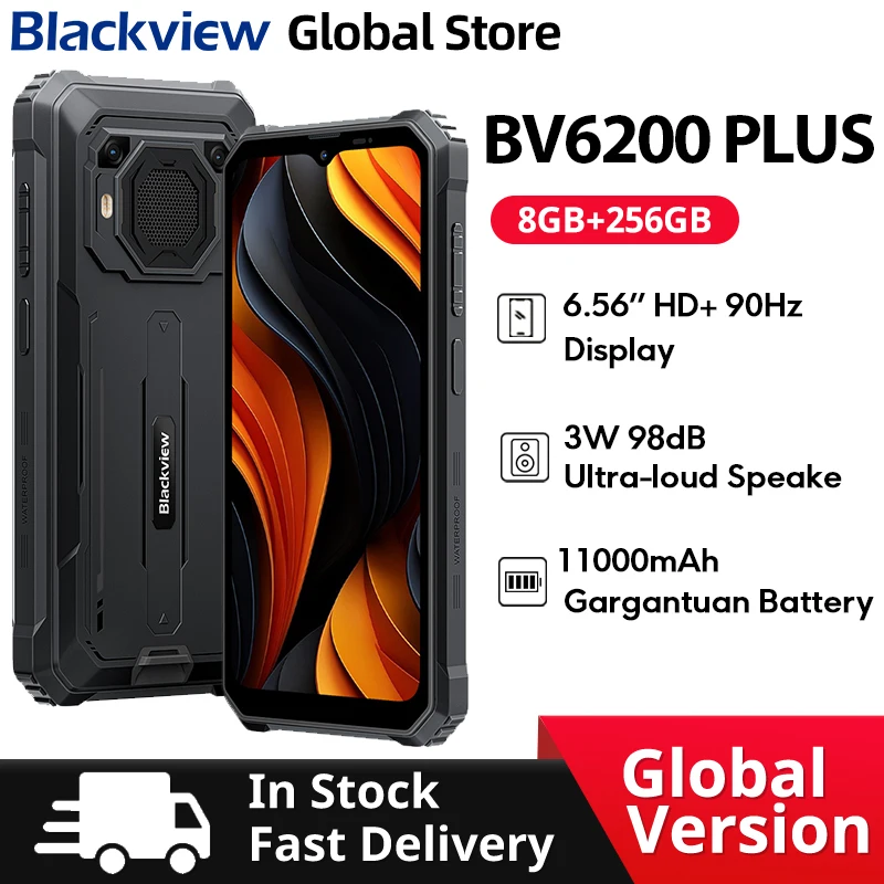 Blackview BV6200 Plus Ponsel Kasar 3W Speaker Stereo Ultra Keras Layar HD 6.56 Inci + Ponsel 11000MAh NFC Android 14