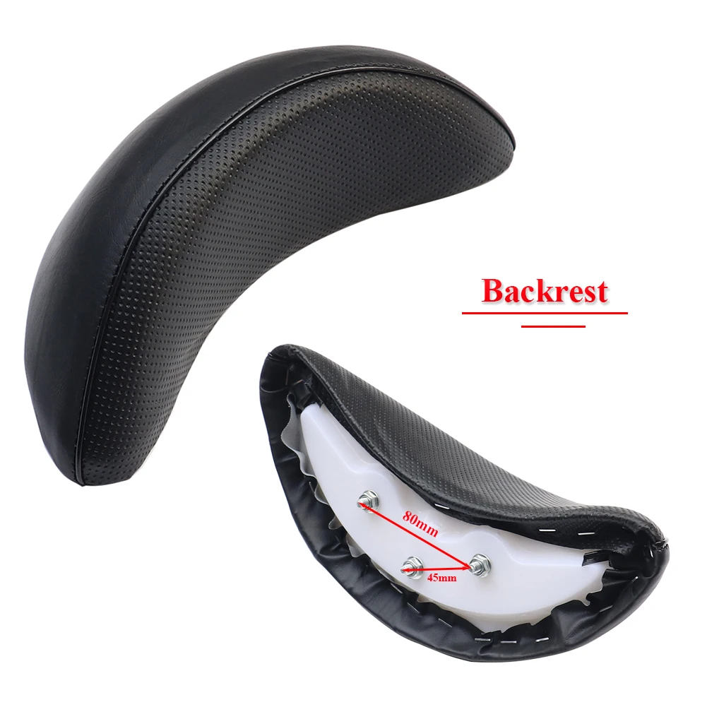 Motorcycle Seat Passenger Sissy Bar Backrest Cushion Pad For Harley Honda Suzuki Kawasaki Electric Scooter Black Leather Seats