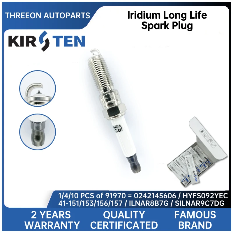 

KIRSTEN Iridium Spark Plug for GM Buick 1.5T Engine SAIC MG Roewe ILNAR8B7G (91970) KSP91970