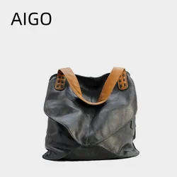 AIGO Vintage Women ascella Tote Bag borse ascellari da donna di grande capacità borsa di design di lusso fuchaymnacue coulea muslimbolsos de mujer