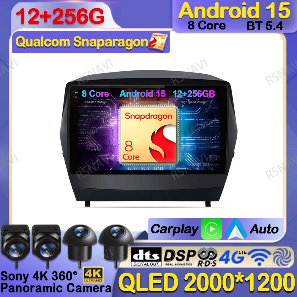

Car Radio Android 15 For Hyundai Tucson 2 LM IX35 2009-2015 BT Stereo QLED 5G WIFI Head Unit DVD Viedo Player Navigation 4G LTE