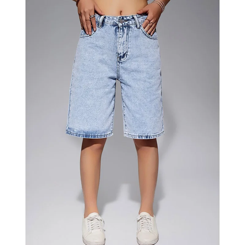 

2026 Summer New Girls Casual Versatile Denim Shorts Women Classic Light Blue Short Jeans Lady Fashion High Waist Shorts