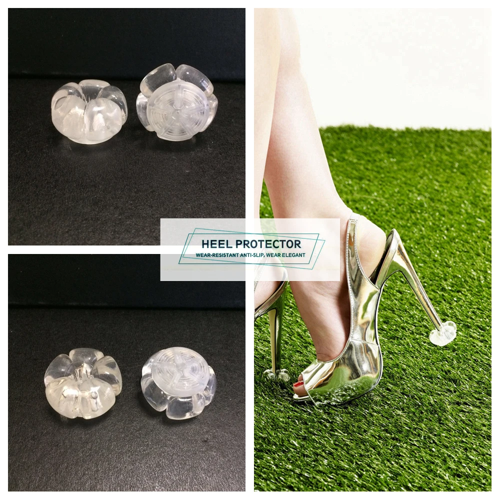 

20 Pairs Anti-Slip Heel Repair Caps Covers High Heel Cap Protectors Protecting from Bricks Cracks for Outdoor Weddings Events