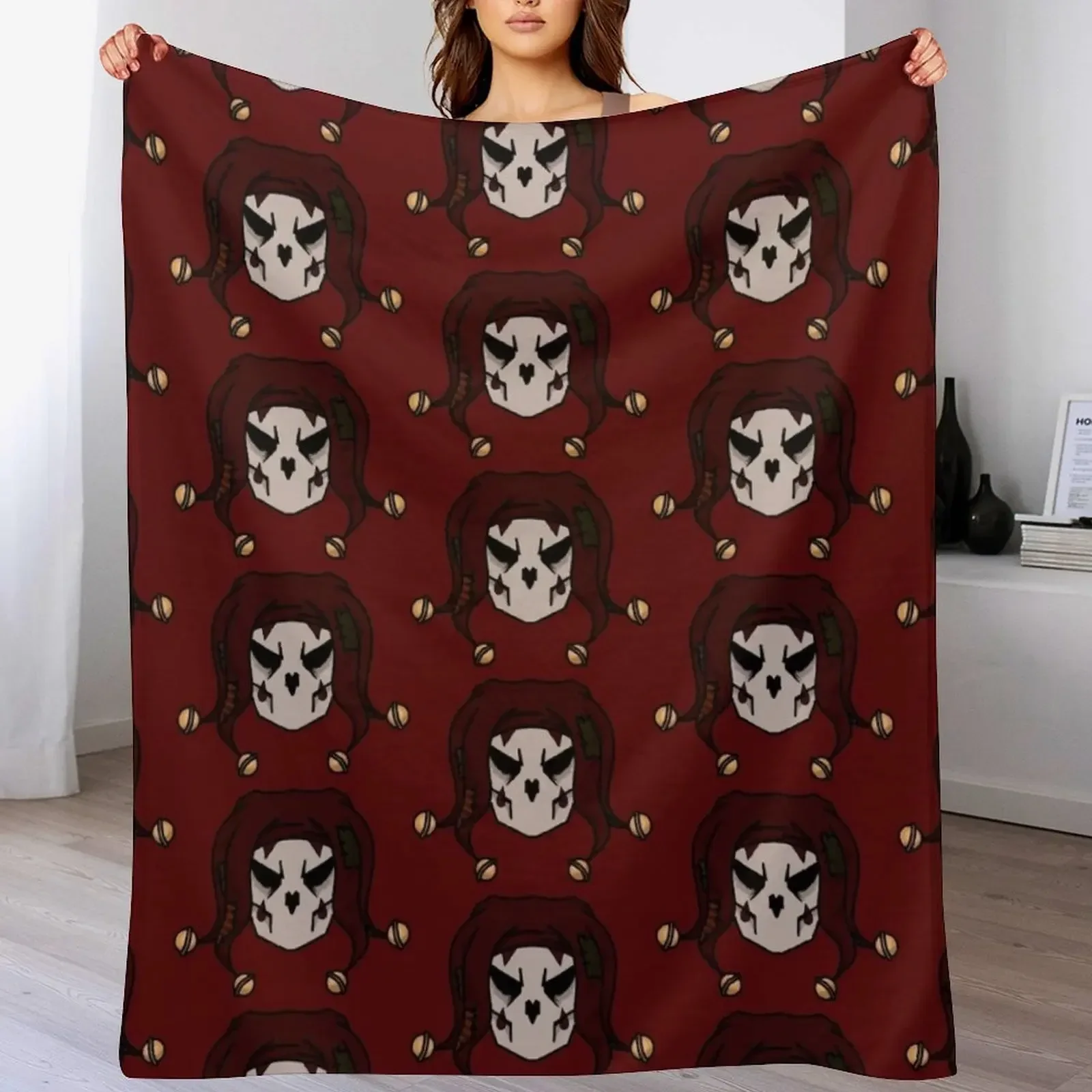 

DD Jester Face Throw Blanket Color Fast Cozy Throw Blanket