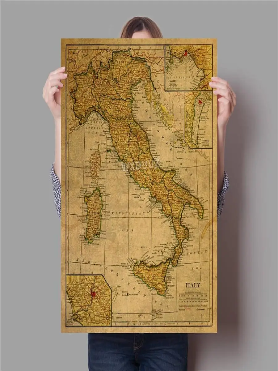 Antique World Map Canvas Art Print  Vintage Wall Decor for Office Bedroom Living Room  Quality Home Decoration Poster K