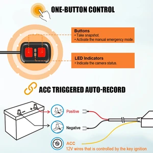 SYS-VSYS Dual DVR motorcycle, 1080p, Action Camera Recorder, Front and Rearviewer, Dash Cam Handalhand, Black, Night Vision Box Main Motor Motorcycle Sales - №3