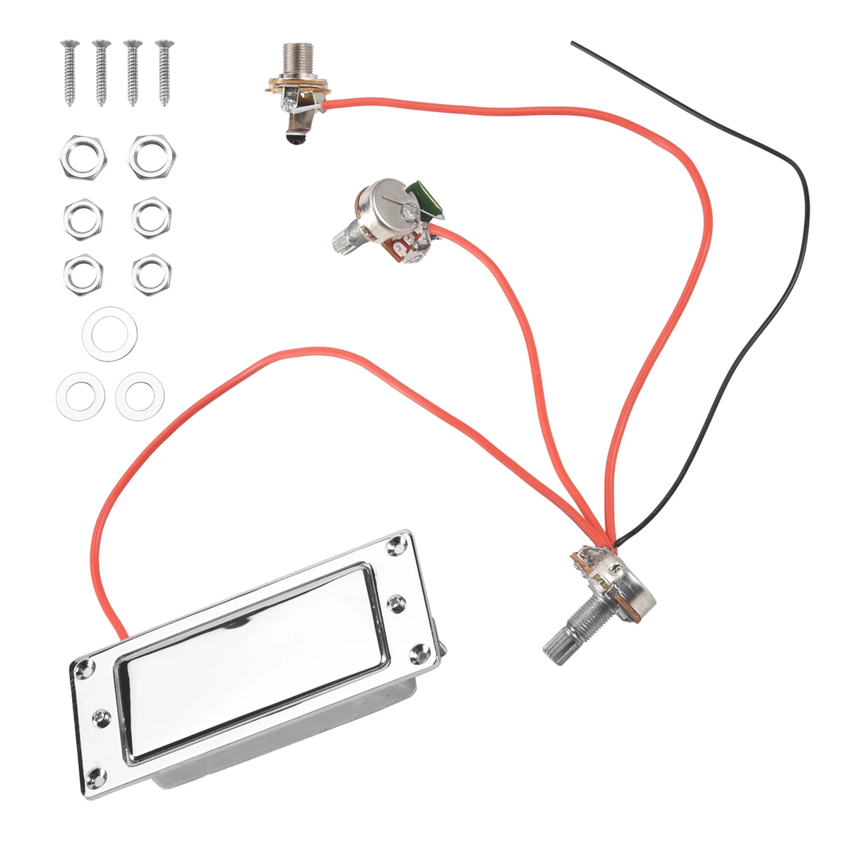 AZZ-Electric Guitar Prewired Double Coil Humbucker Guitar Pickup Harness Kit with 500K Potentiometer Volume Tone Pots