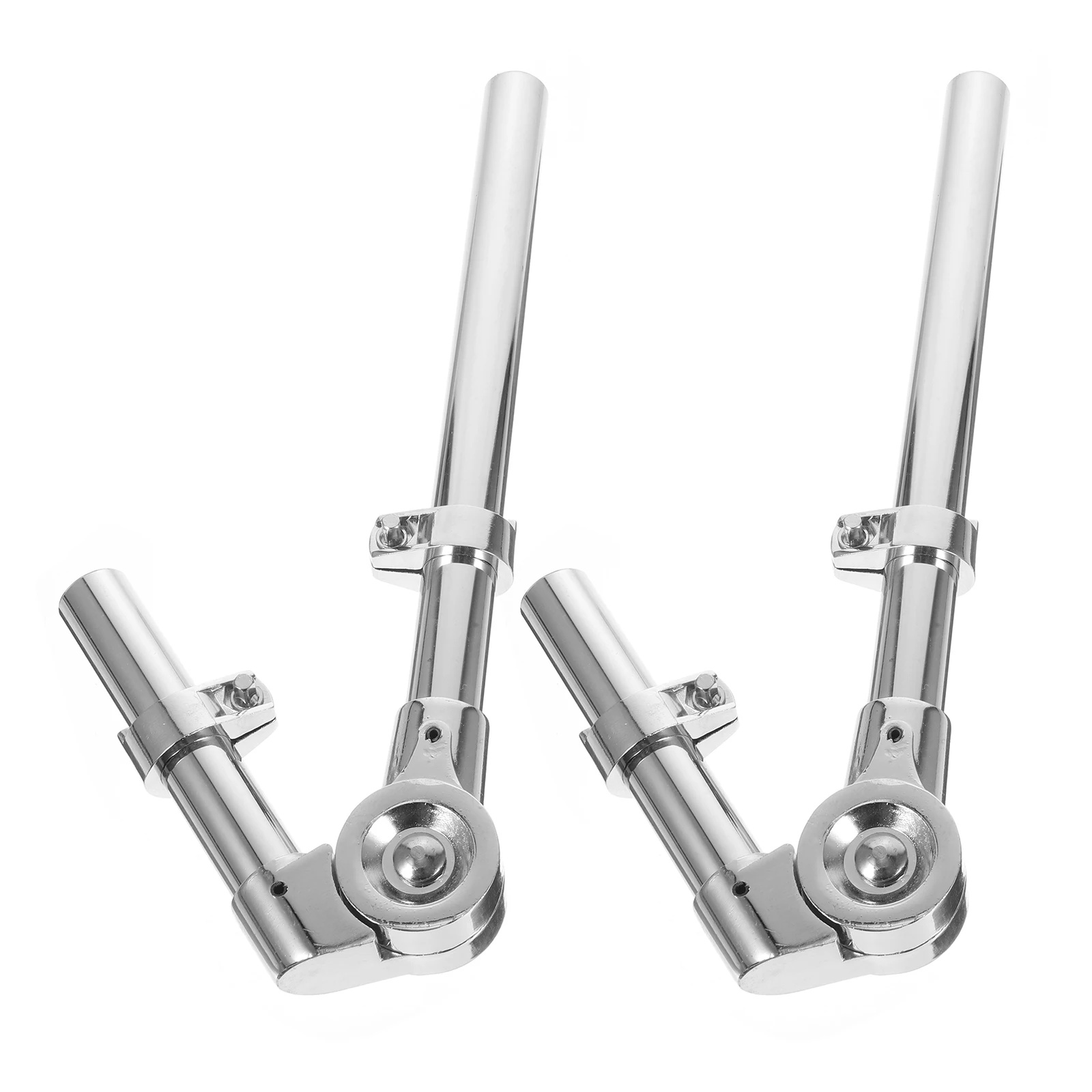 

1 Pair Silver Drum Tom Holder Brackets Mounts for Drums Accessories Sturdy Metal Adjustable Length Fit Different Sizes