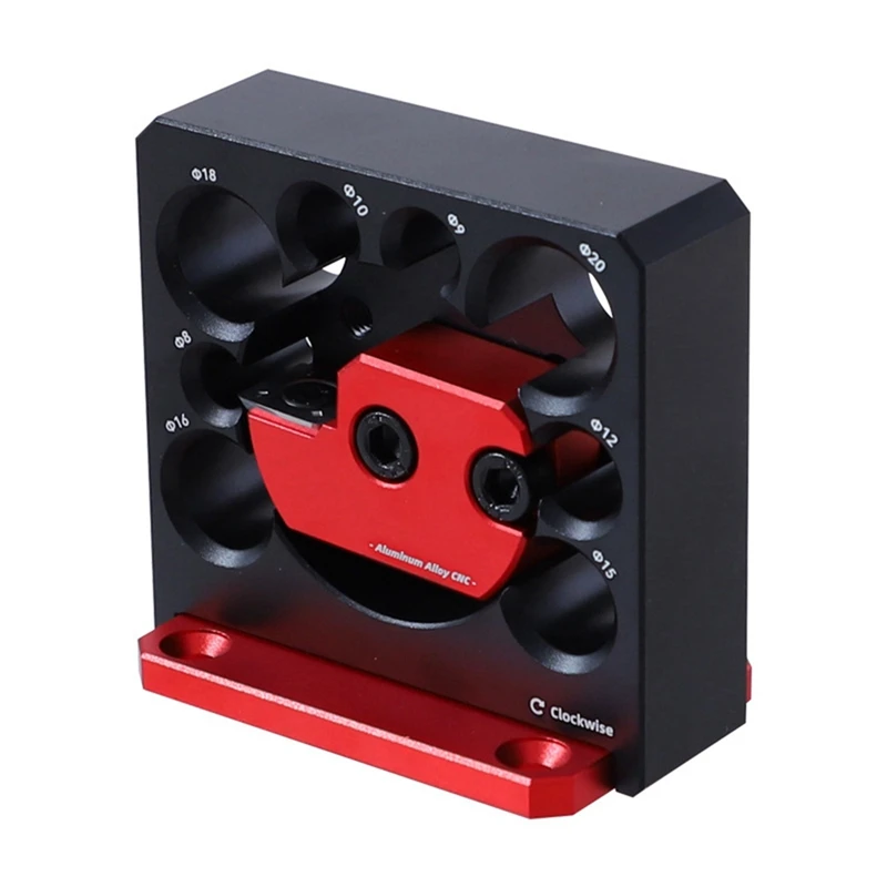 1Set pembuat Dowel yang dapat disesuaikan, Jig 8 mm-20 Mm dengan pisau karbida perlengkapan pertukangan paduan hitam & merah