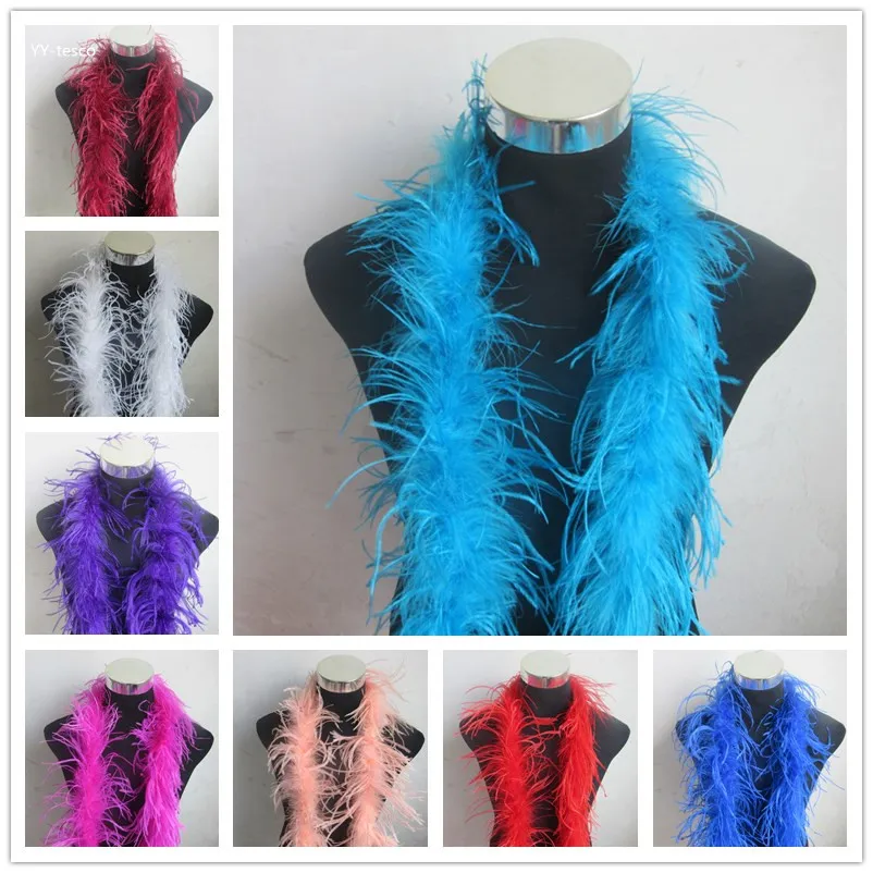 Beatiful 20Meters/Lot 10pcs natural Ostrich Feather Boa Quality fluffy Costumes/Trim for Party/Costume/Shawl/Craft Available