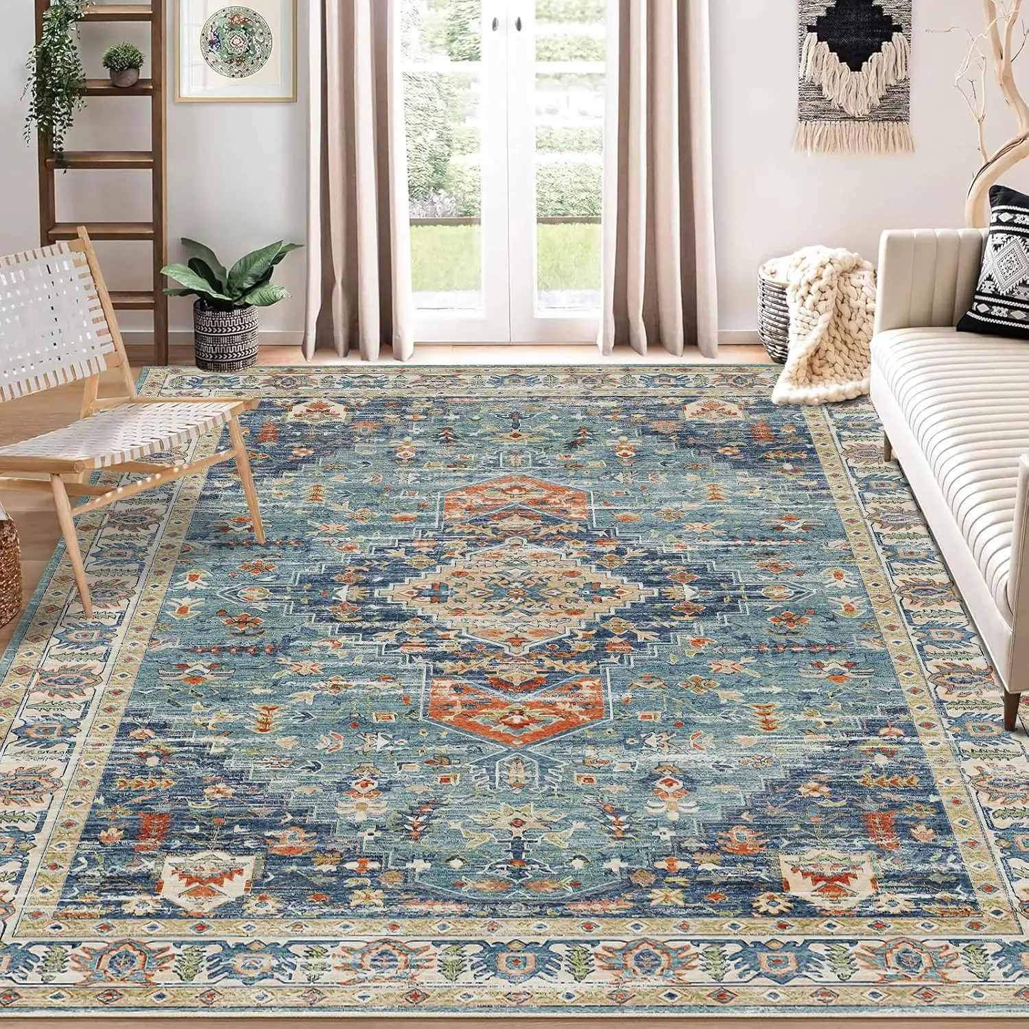 VIKAMA Böhmische Teppiche, Sofakissen für das Wohnzimmer, Schlafzimmerteppiche, große Retro-Teppiche, langlebige Heimdekorationen