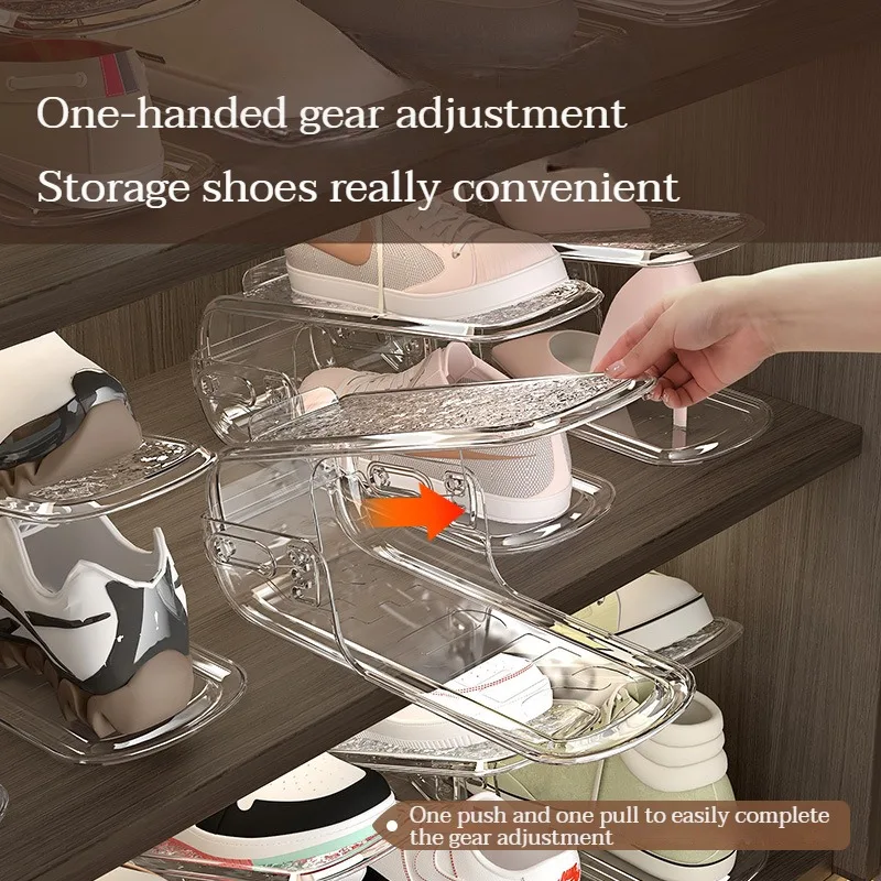 Transparent Double Layer Shoe Tray, Bracket, Shoe Cabinet Storage Space Saving, Shoe Drying Storage, Household Organiser