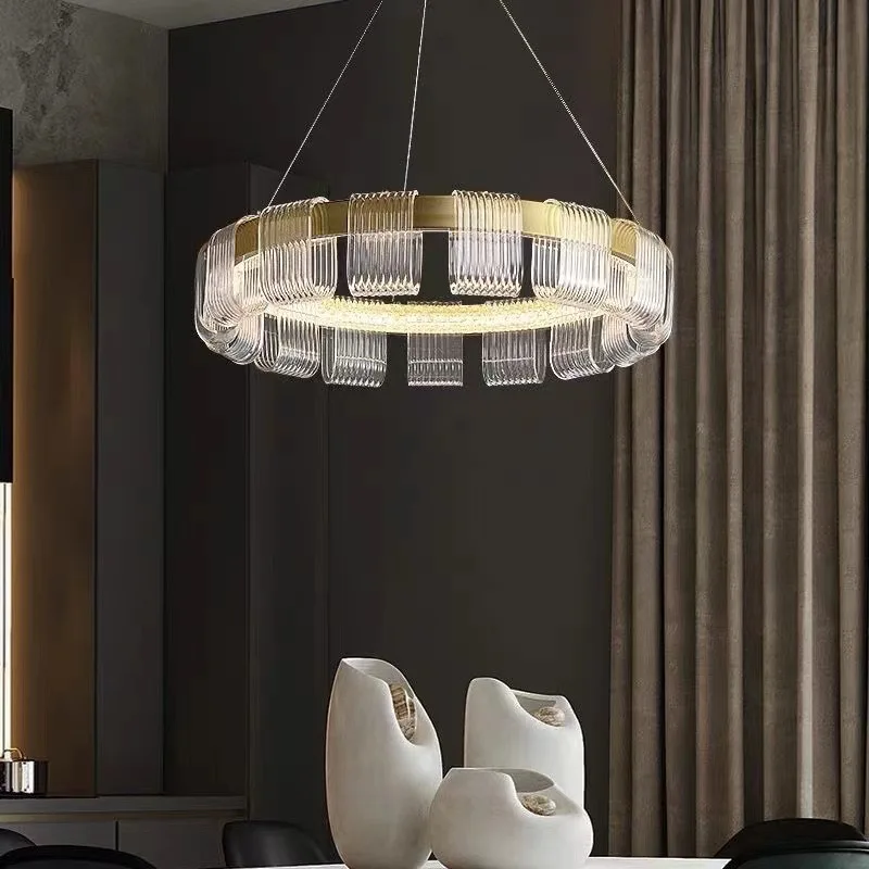 Nordic Italian minimalist  luxury designer living room main light simple modern ring high-grade atmosphere bedroom chandelier