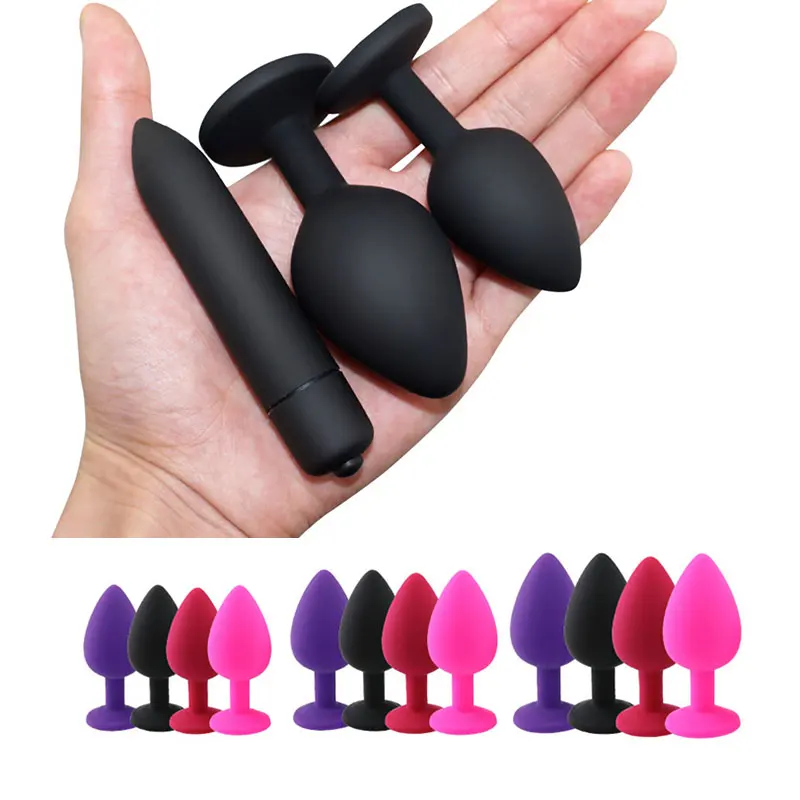 3 dimensioni Plug anale Giocattoli del sesso Vibratore femminile Adulto Silicone Sesso Prostata Indietro Giocattolo Butt Plug anale Donna Uomo Coppia Gay Unisex