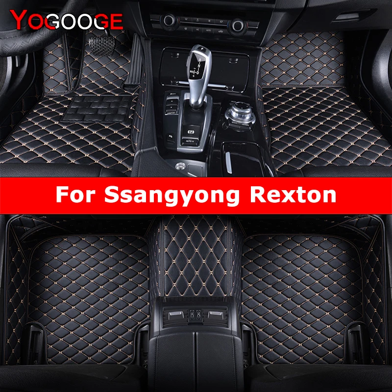 

YOGOOGE Custom Car Floor Mats For Ssangyong Rexton Rexton-W Auto Carpets Foot Coche Accessorie