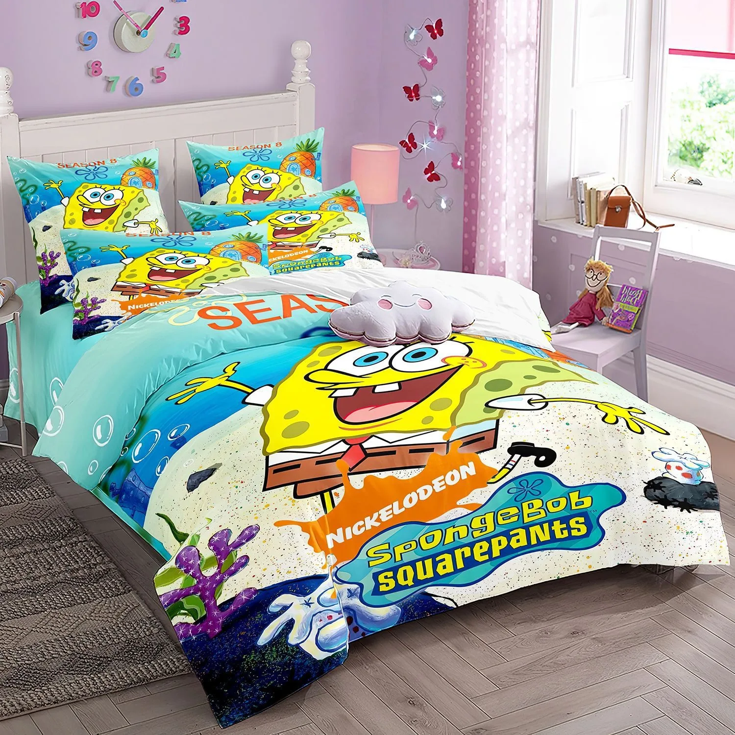 

Cute Printed Spongebob Patrick Star Bedding Set,Cartoon SquarePants Quilt Cover SpongeBob Duvet Cover Twin Size Sets Queen