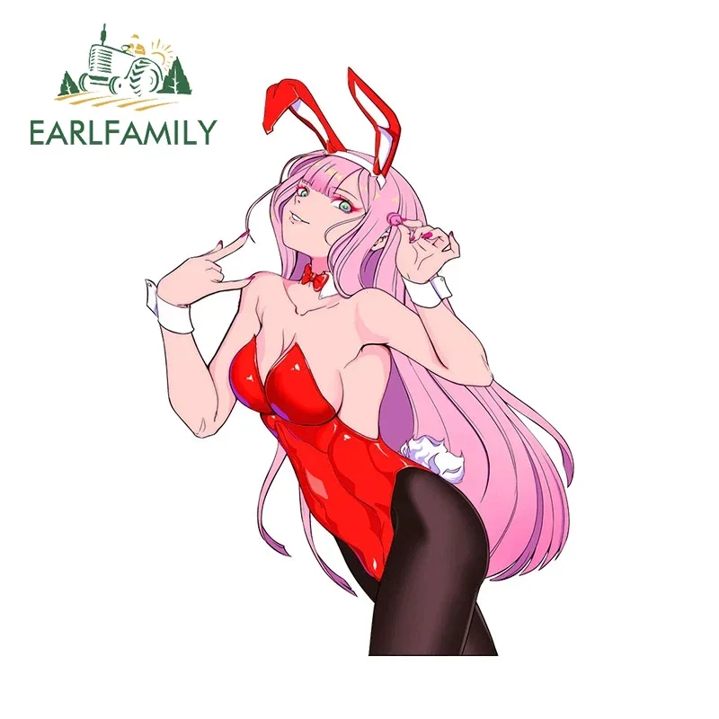 EARLFAMILY 13cm Bunny Yor Zero Two Best Waifu Car Stickers Sunscreen Scratch-Proof Decals Sexy Personality Windshield Decor
