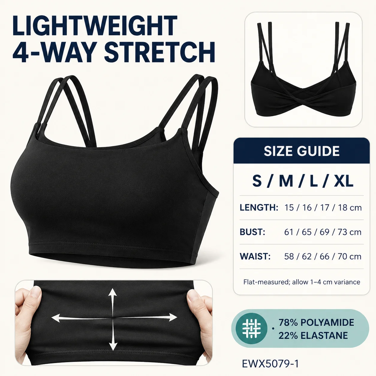 Women's Double Strap Sports Bra Removable Pads Nude-Feel Brushed Nylon Workout Crop Top Shockproof Yoga Bralette S-XL