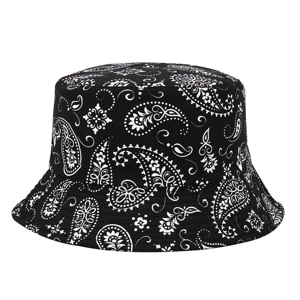 2024 Spring/Summer Fashion Cashew Print Hat Leisure Sun-proof Bucket Hat Unisex Outdoor Fisherman Cap