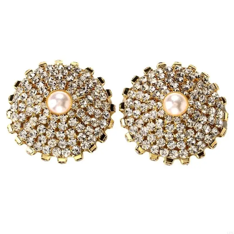 

L5YC Women Pearl Rhinestones Pasties Nipple Cover Adhesive Breast Cover Sparkly Bras