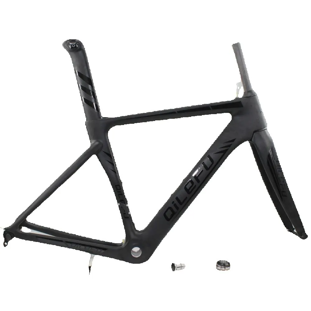 AliExpress matt+gloss logo QILEFU JH03 700C racing Road bike matt UD full carbon fibre bicycle frame
