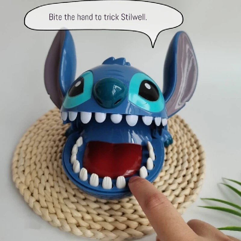 Disney Anime Peripheral Stitch Bite Doll Toy Stitch Dentist Teeth Pushing Fun Game Model Children'S Trick Toy Birthday Gift