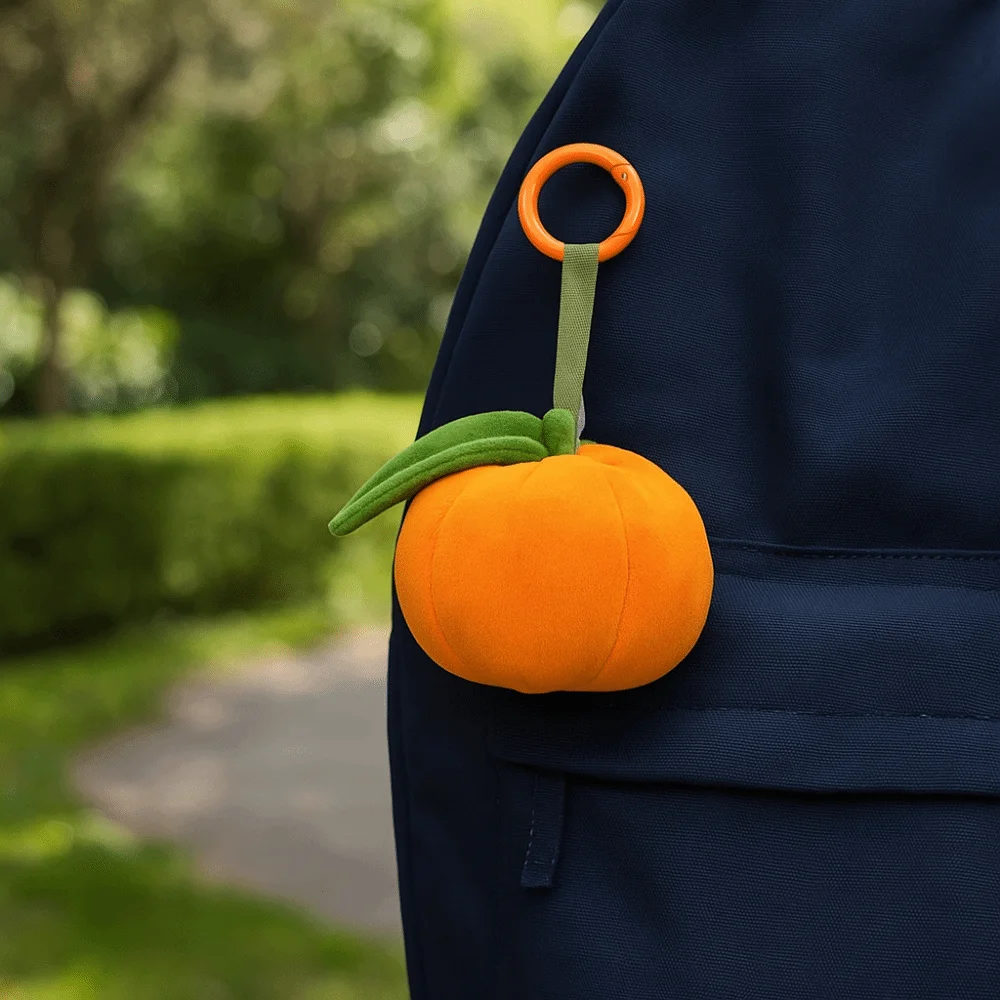 

Милый брелок с фруктами манго, мультяшная оранжевая сумка, кулон, подарок на день рождения, ремешок для ключей, аксессуары для рюкзака