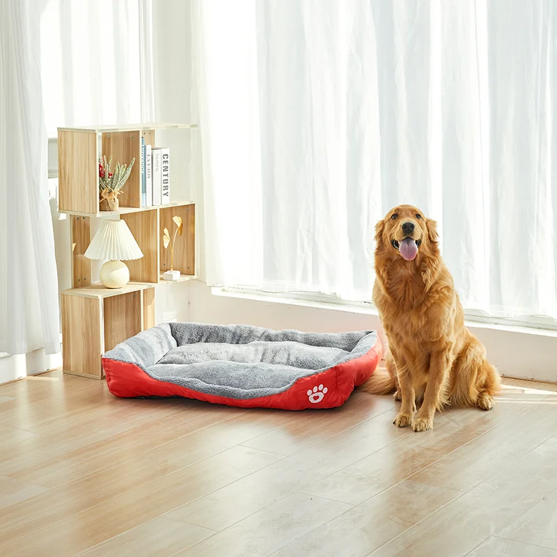 Large Square Nest S-3XL Pet Large Dog Bed for Small Medium Dogs Soft Fleece Nest Big Dog Sofa Bed Winter Warm Cat House for Pet