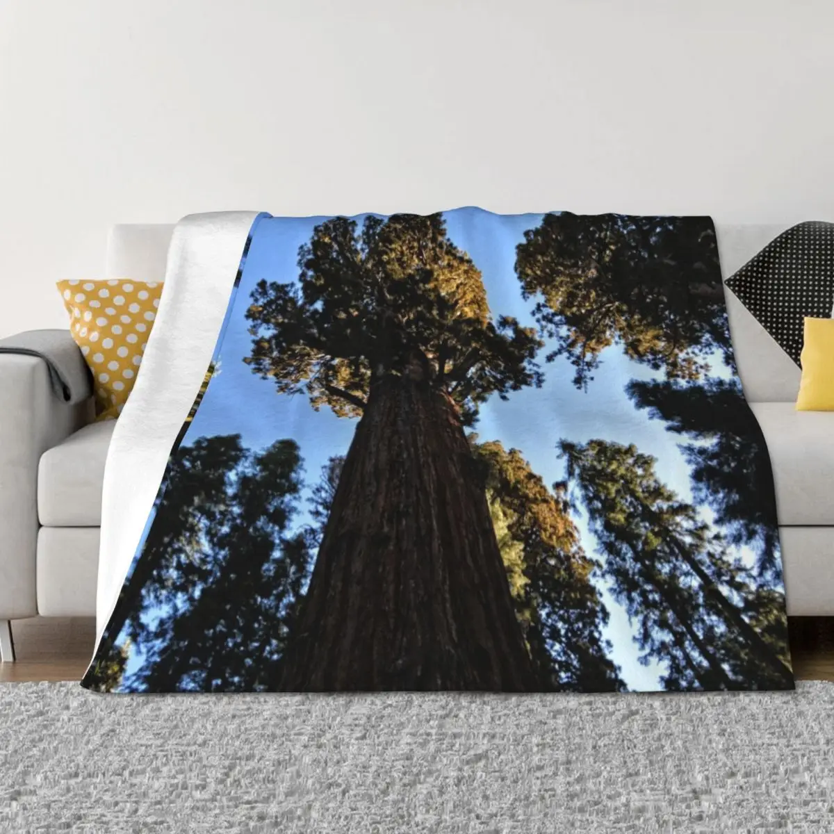 

General Sherman Redwood Tree in Sequoia National Park in California Travel Trees Throw Blanket Nap For Decorative Sofa Blankets