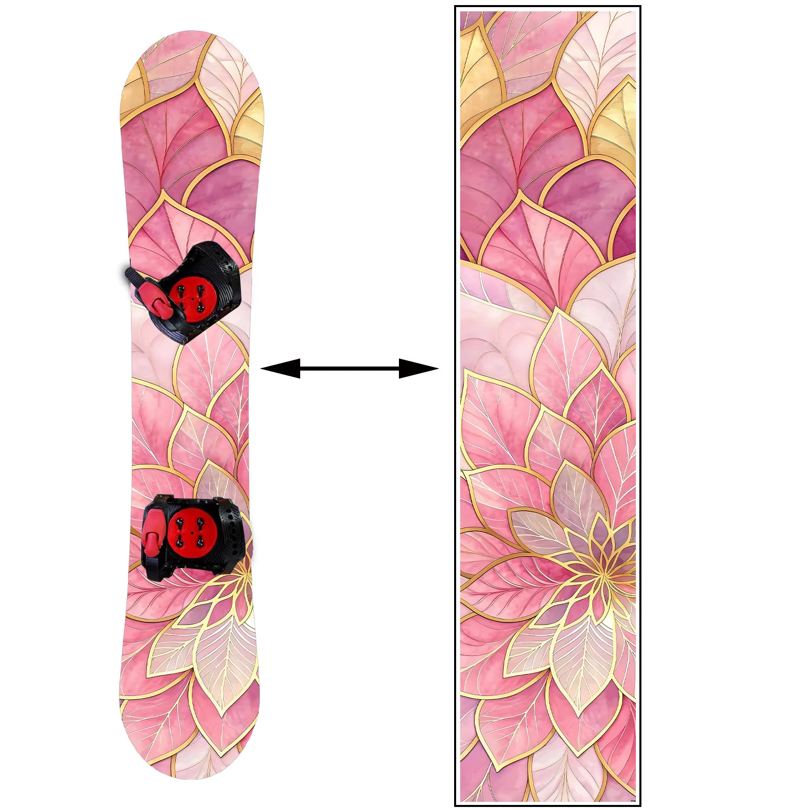 

1 piece of powder petal gold pattern, snowboard sticker, snowboard personalized decoration sticker, snowboard sticker, snowboard