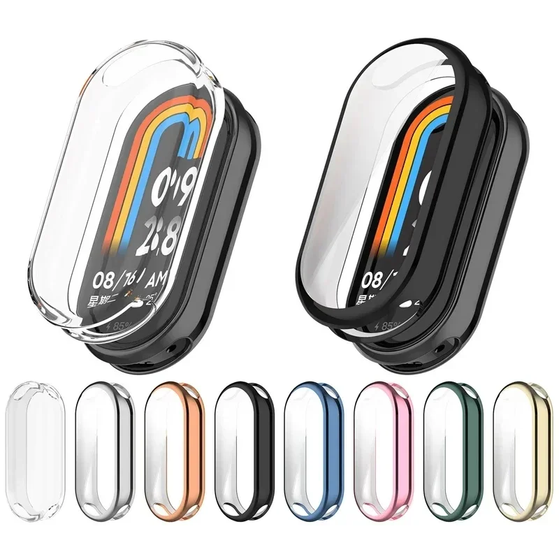 Protective Case Cover For Xiaomi Mi Band 8 Screen Protector Soft TPU with Sensitive Touch Control Miband 8 Accessories