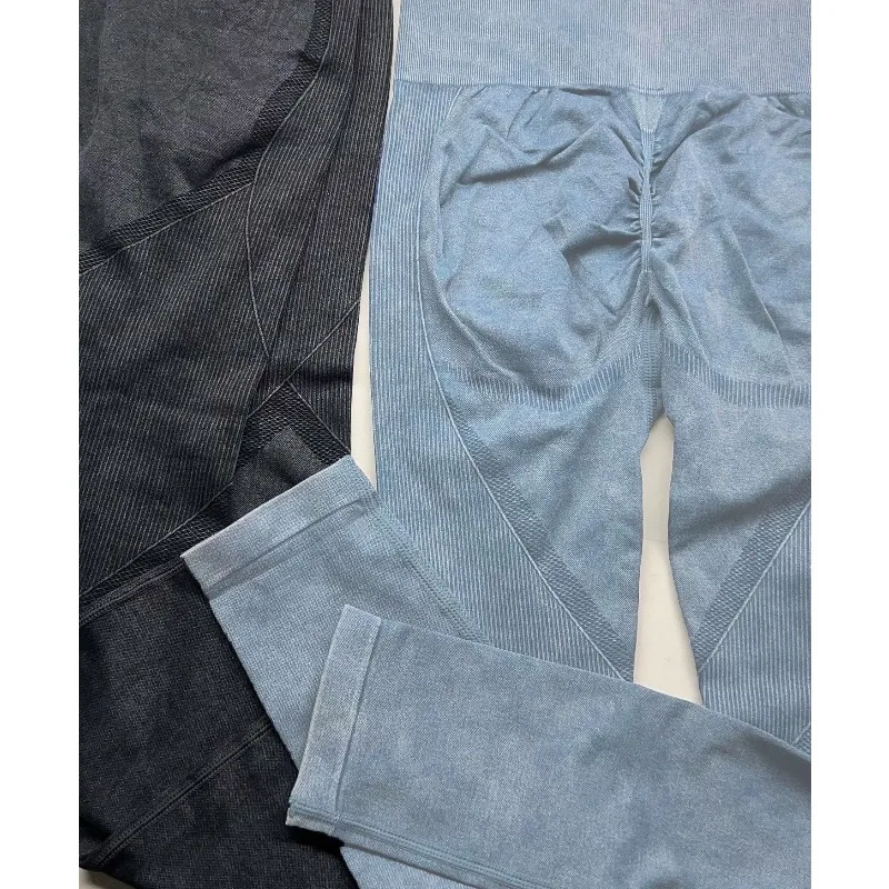 Taille tête lettre pêche hanche pantalons de Yoga femmes taille haute hanche levage serré Fitness pantalon haute élasticité sans couture collants de sport