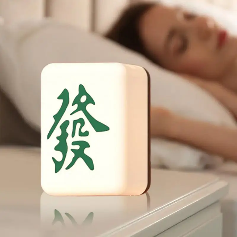 Mahjong luz de mesa usb recarregável cabeceira noite lâmpada led noite brilhante crianças brinquedo amamentação berçário nightlight para