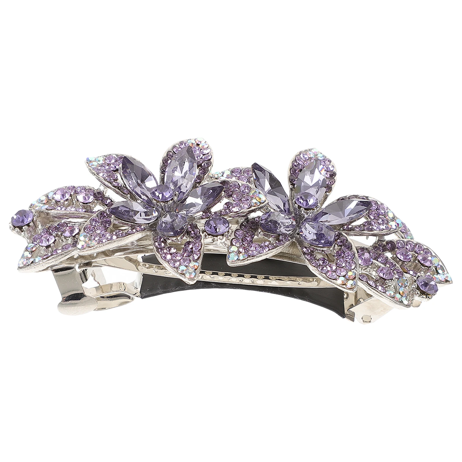 

Crystal Flower Hair Clip Alloy Rhinestone Decorative Spring Clip for Women Party Wedding Fashion Accessories Small Hair Clips