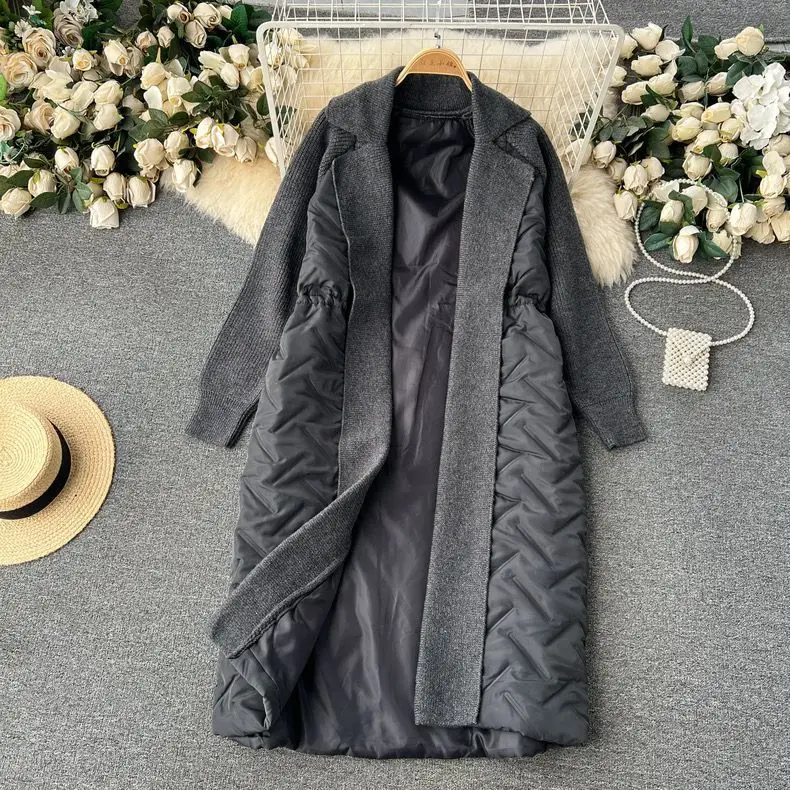 

New Autumn and Winter Fashion Oversized Women's Cardigan Knitted Cotton Clothing Loose Commuting Leisure Parkas