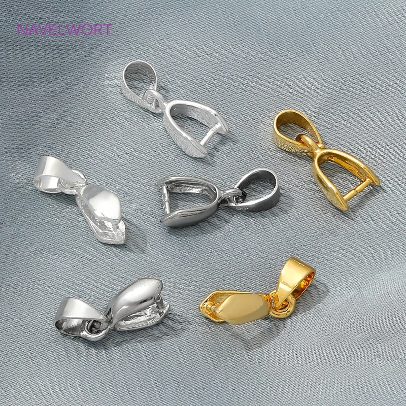 5/10/15Pcs 18K Gold Plated Pendant Pinch Clip Bail For Jewelry Making,Brass Pinch Bails Connectors DIY Earring Accessories image 5