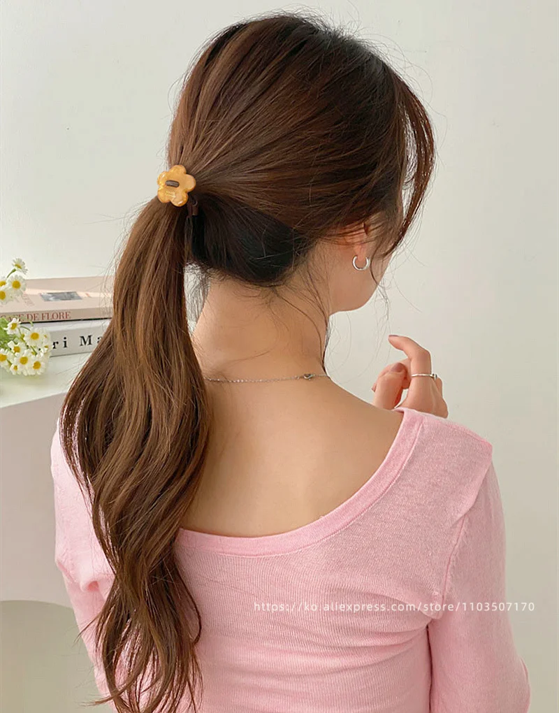 Flowers~Korean FRANCE Flower Circles, Hair Ropes, French Advanced Style, High ponytail Leather Band