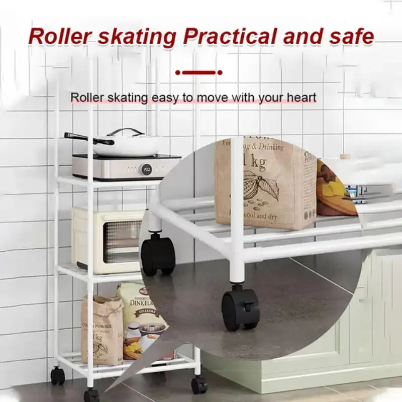 Kitchen Mobile Snacks Storage Rack Bathroom Bedroom Storage Cabinet Shelf with Wheels Livingroom Trolley Gap Organizer Cart