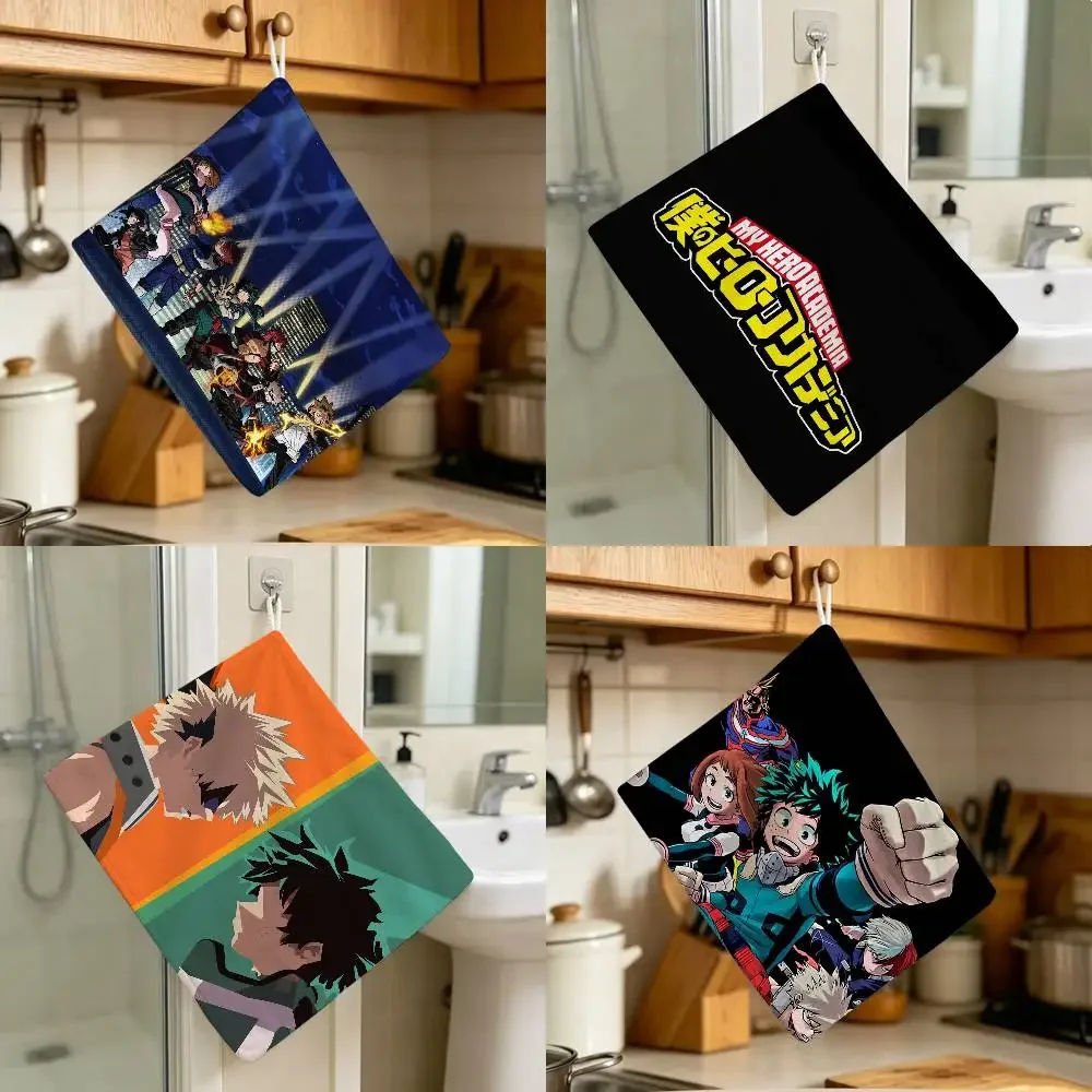 My Anime Squad Hero Academia Group Polyester Hanging Kitchen Hand Towel Durable Wear Resistant  Versatile Use Throughout Home