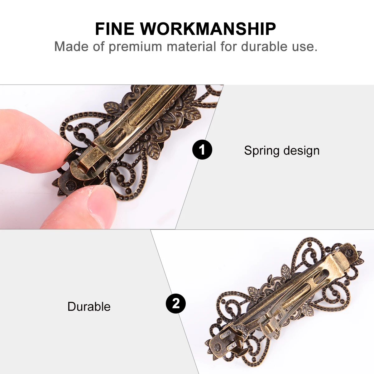 

4pcs Vintage Hair Pin Durable Premium Copper European Style Hair Accessories For Wedding Women Gift (Copper)