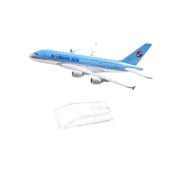 JASON TUTU 16cm Korean Air Airbus A380 Airplane Model Airplane Diecast Metal 1/400 Scale Planes