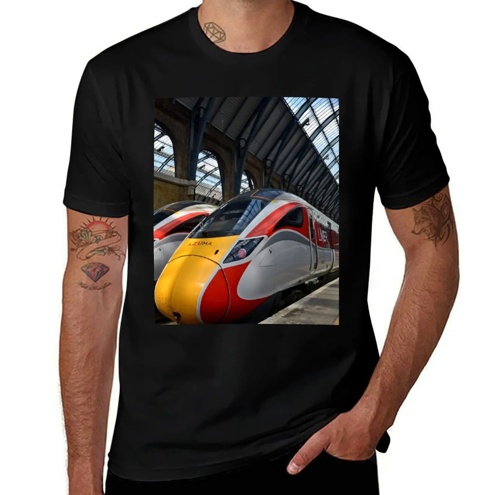 

LNER Azuma 801 high speed trains at King's Cross Station T-Shirt Comfortable Daily Wear Tee