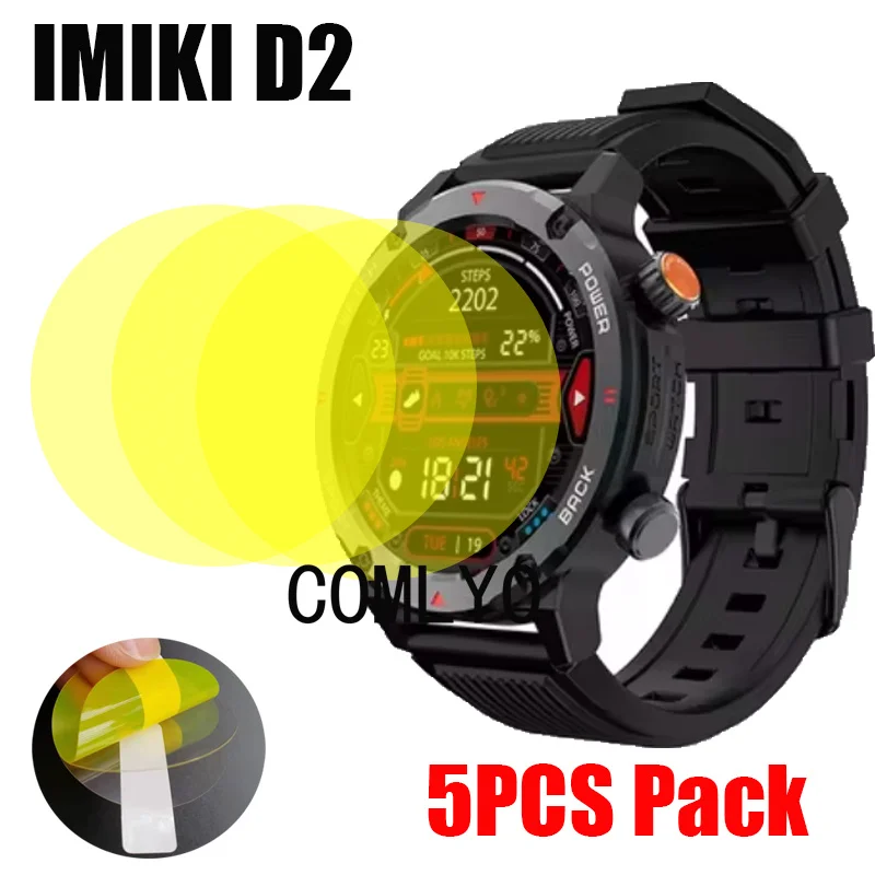 5PCS For IMIKI D2 Screen Protector Smart Watch Ultra Thin Cover HD TPU Film