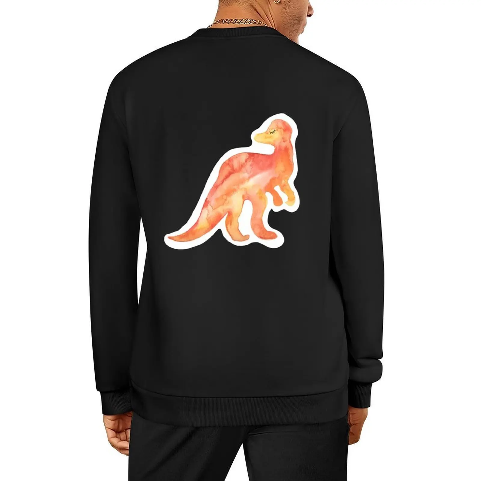 

Orange Watercolor Pachycephalosaurus Pullover mens designer clothes tracksuit men men wear korean clothes sweatshirt male