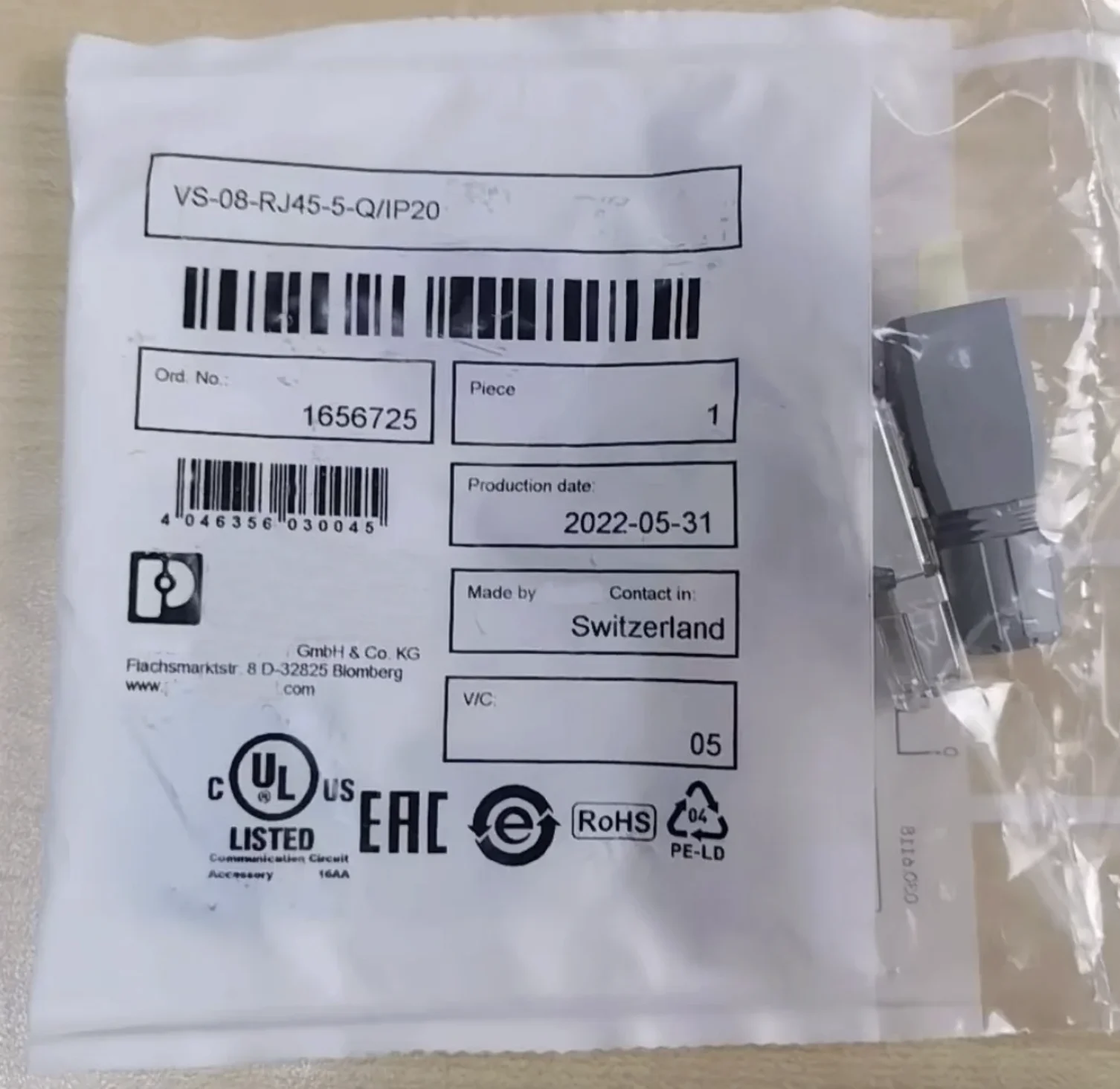 

1656725 Crystal Head Model VS-08-RJ45-5-Q/IP20