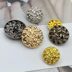 18/20/23/25mm Gold Silver Black Vintage Round Metal Button For Clothing Handmade Sewing Coat Buttons DIY Accessories