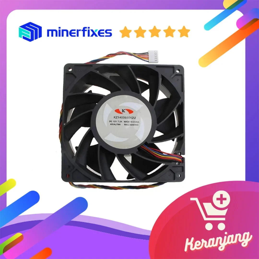 Ventola WhatsMiner KZ14038B012U 12V 7.2A Ventola da 14 cm 12V 7.2A 6PIN Connettore cavo Server ad alta velocità Telaio del computer Alimentazione di raffreddamento Goccia
