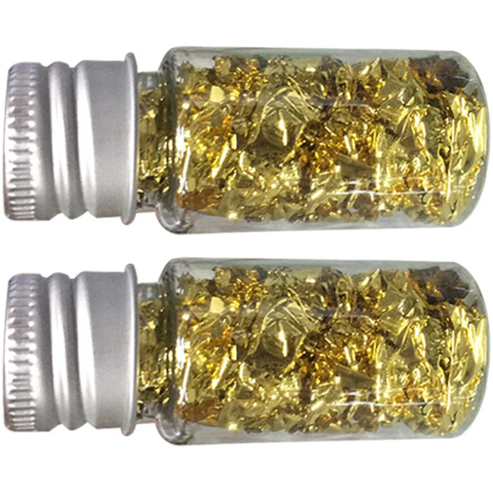 

Gold Flakes Glitter Nail Chips Foil Art Stickers Cake Decor Craft Metallic Leaf Shiny Foil Paper Sugar Chocolate Dessert