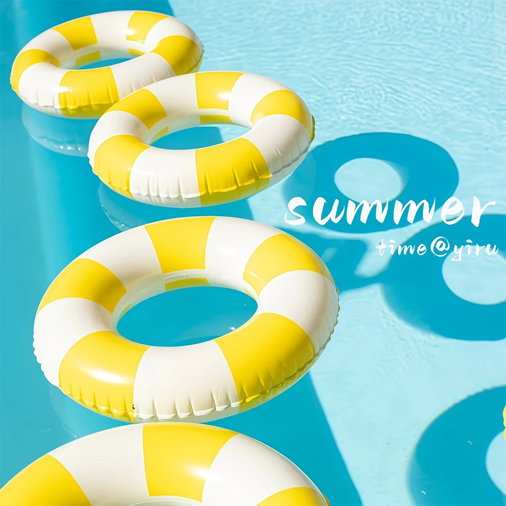 

1Pcs Stripe Pool Float Inflatable Swimming Ring Adults Swim Tube Summer Water Toys For Beach Party ﻿