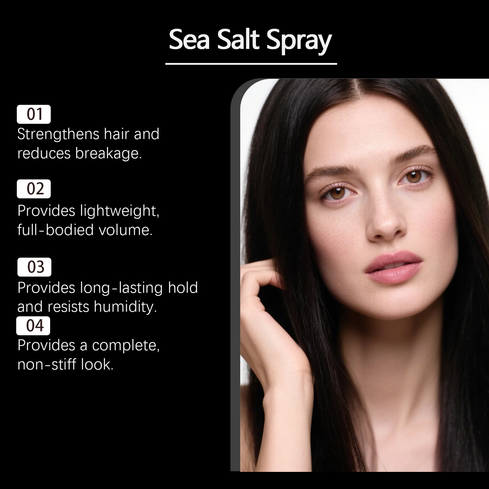 Meersalz-Styling-Spray: Gegen Frizz, für Fixierung und Volumen – für hochwertige, flauschige Locken und Textur am Kopfoberteil – Detail 8